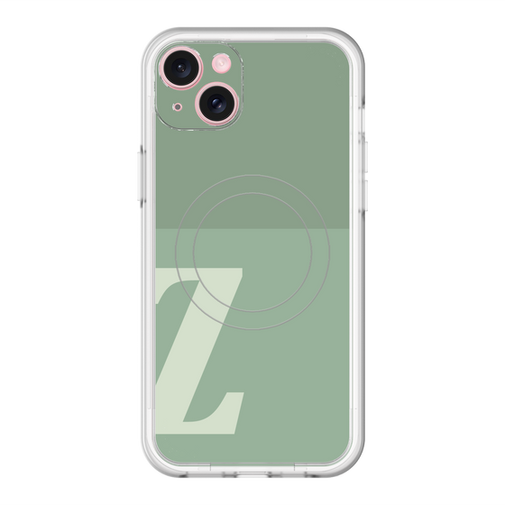 スリムプロテクションプレミアムケース with MagSafe［ オリジナル - initial two tone - Z green ］