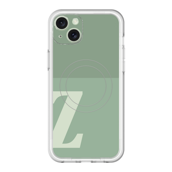 スリムプロテクションプレミアムケース with MagSafe［ オリジナル - initial two tone - Z green ］