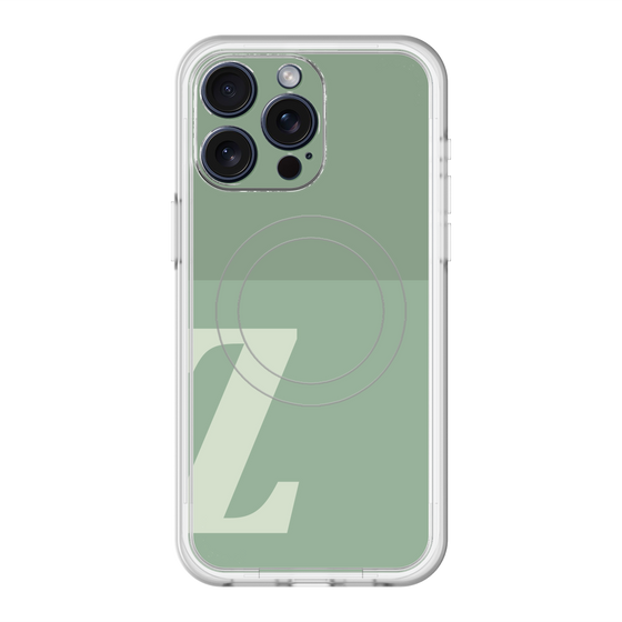 スリムプロテクションプレミアムケース with MagSafe［ オリジナル - initial two tone - Z green ］