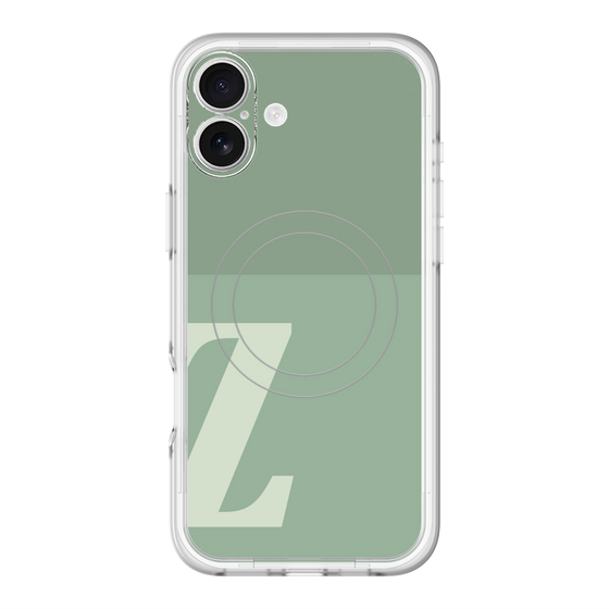 スリムプロテクションプレミアムケース with MagSafe［ オリジナル - initial two tone - Z green ］