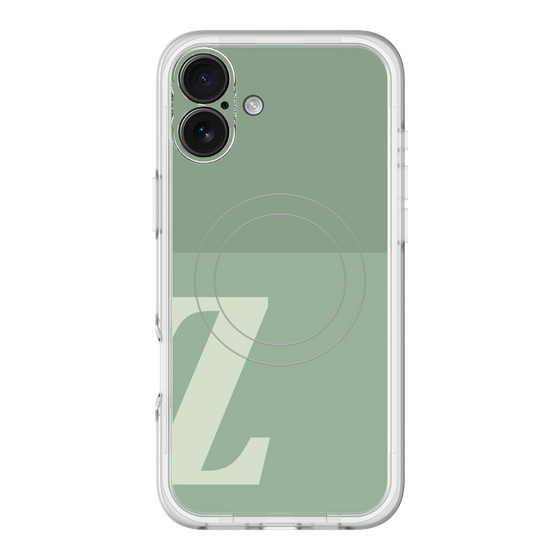 スリムプロテクションプレミアムケース with MagSafe［ オリジナル - initial two tone - Z green ］