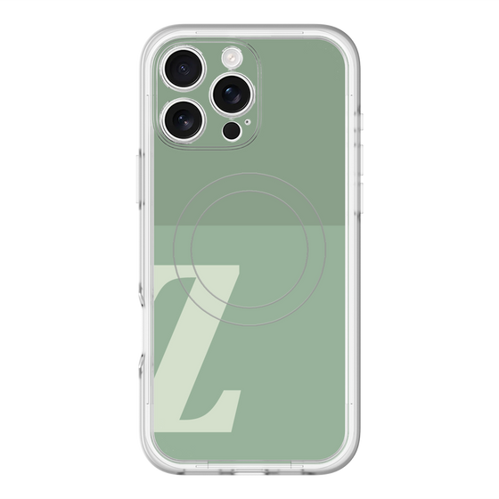 スリムプロテクションプレミアムケース with MagSafe［ オリジナル - initial two tone - Z green ］