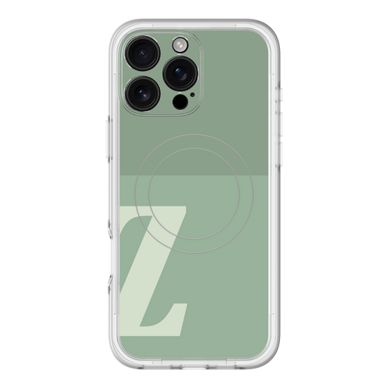 スリムプロテクションプレミアムケース with MagSafe［ オリジナル - initial two tone - Z green ］