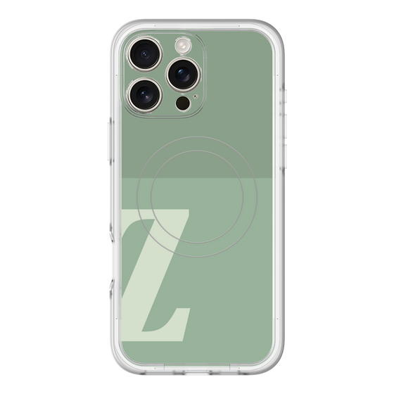 スリムプロテクションプレミアムケース with MagSafe［ オリジナル - initial two tone - Z green ］