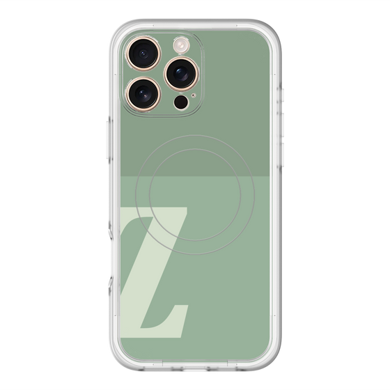 スリムプロテクションプレミアムケース with MagSafe［ オリジナル - initial two tone - Z green ］