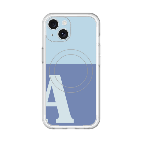 スリムプロテクションプレミアムケース with MagSafe［ オリジナル - initial two tone - A blue ］