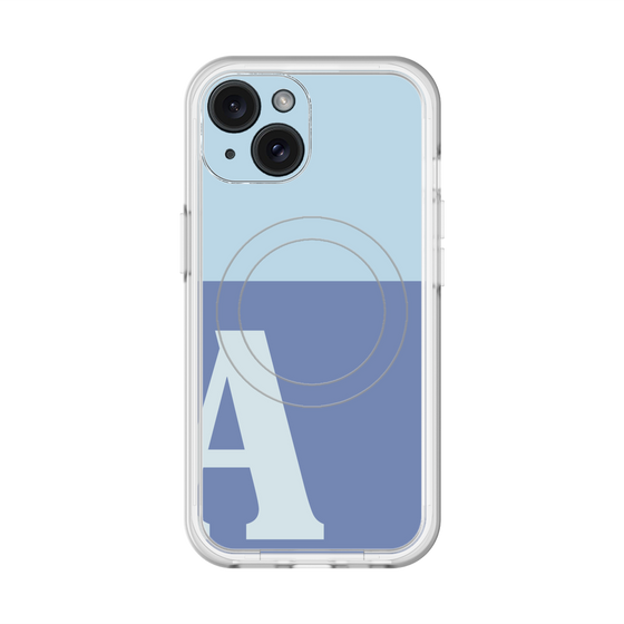 スリムプロテクションプレミアムケース with MagSafe［ オリジナル - initial two tone - A blue ］