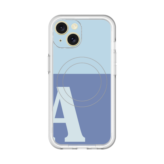 スリムプロテクションプレミアムケース with MagSafe［ オリジナル - initial two tone - A blue ］