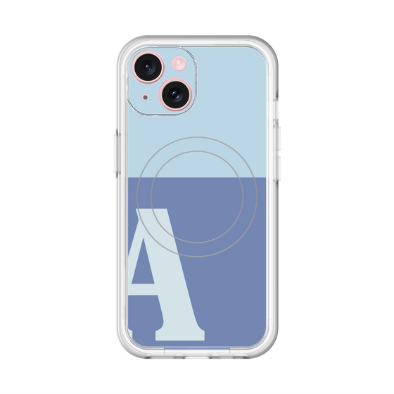 スリムプロテクションプレミアムケース with MagSafe［ オリジナル - initial two tone - A blue ］