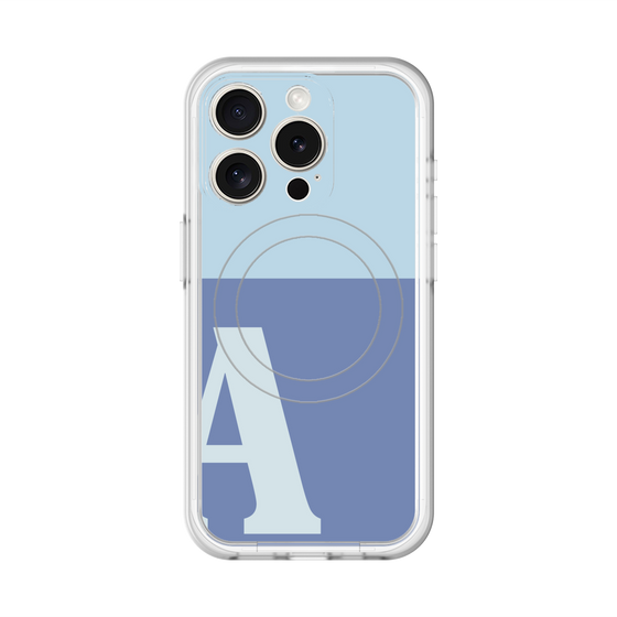 スリムプロテクションプレミアムケース with MagSafe［ オリジナル - initial two tone - A blue ］