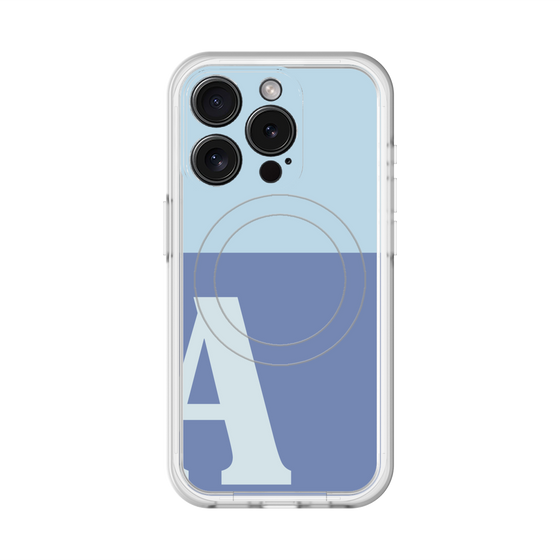 スリムプロテクションプレミアムケース with MagSafe［ オリジナル - initial two tone - A blue ］