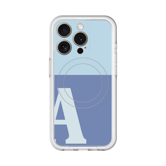 スリムプロテクションプレミアムケース with MagSafe［ オリジナル - initial two tone - A blue ］