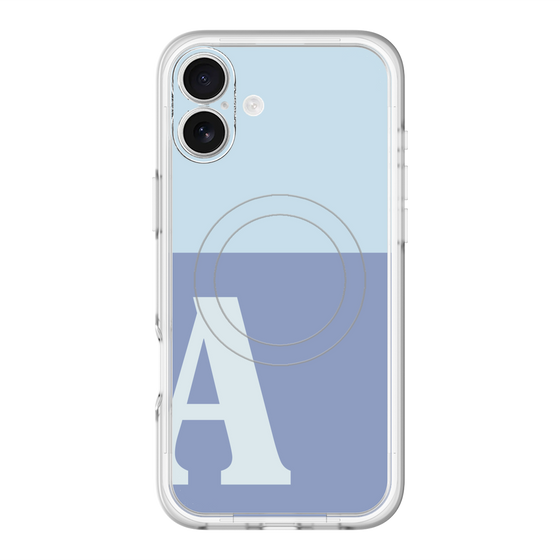 スリムプロテクションプレミアムケース with MagSafe［ オリジナル - initial two tone - A blue ］