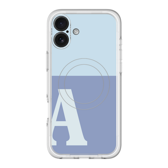 スリムプロテクションプレミアムケース with MagSafe［ オリジナル - initial two tone - A blue ］