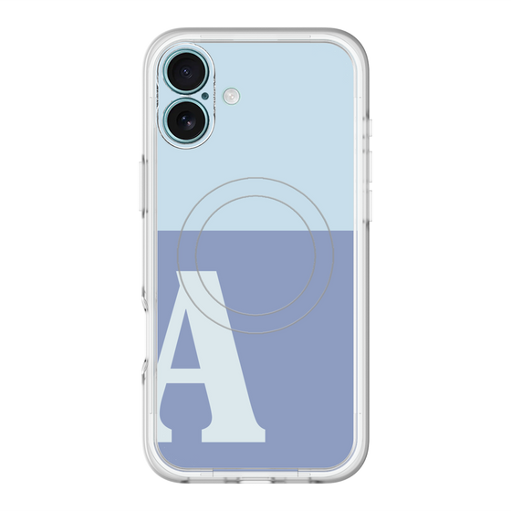 スリムプロテクションプレミアムケース with MagSafe［ オリジナル - initial two tone - A blue ］
