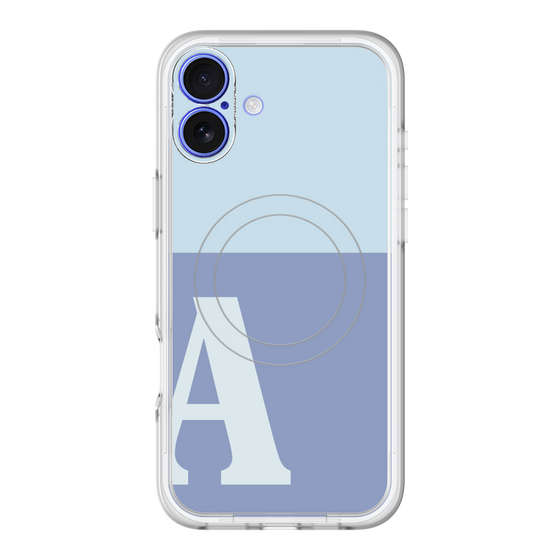 スリムプロテクションプレミアムケース with MagSafe［ オリジナル - initial two tone - A blue ］