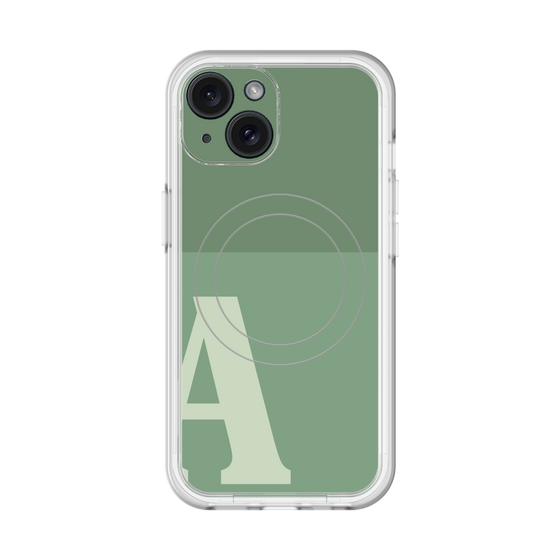 スリムプロテクションプレミアムケース with MagSafe［ オリジナル - initial two tone - A green ］