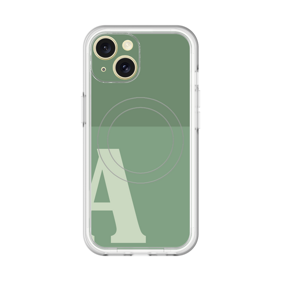 スリムプロテクションプレミアムケース with MagSafe［ オリジナル - initial two tone - A green ］