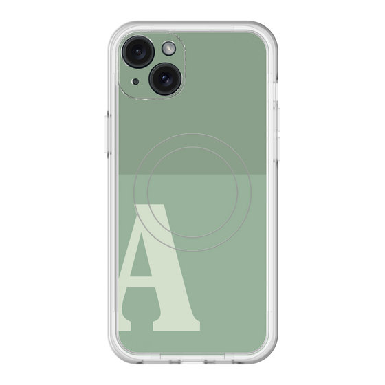 スリムプロテクションプレミアムケース with MagSafe［ オリジナル - initial two tone - A green ］