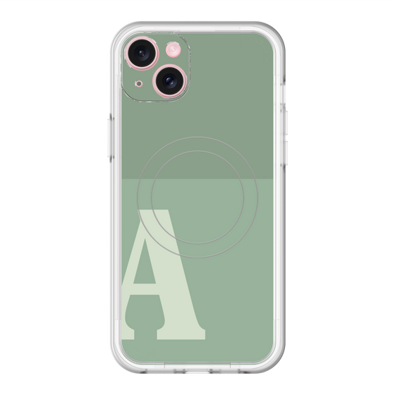 スリムプロテクションプレミアムケース with MagSafe［ オリジナル - initial two tone - A green ］