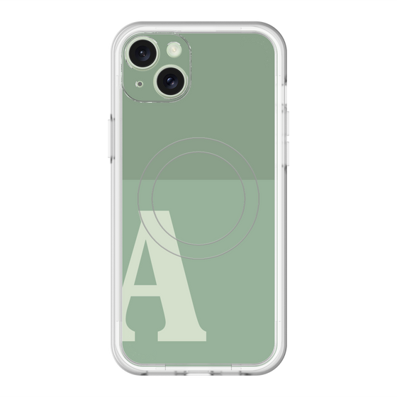 スリムプロテクションプレミアムケース with MagSafe［ オリジナル - initial two tone - A green ］