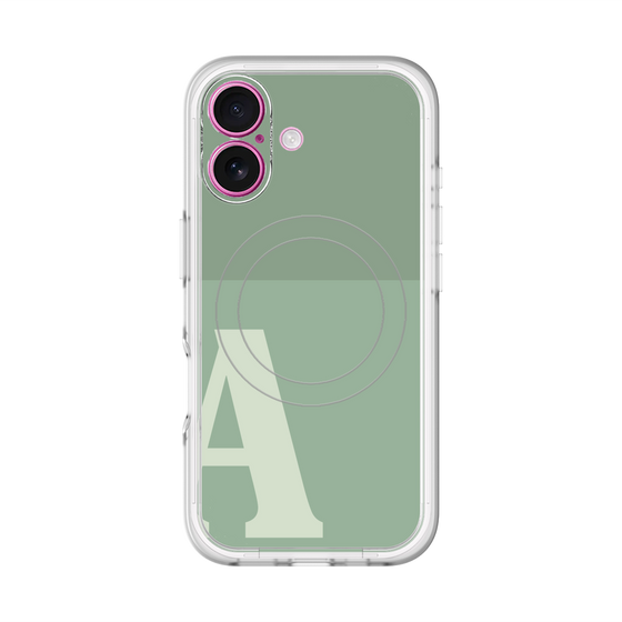 スリムプロテクションプレミアムケース with MagSafe［ オリジナル - initial two tone - A green ］