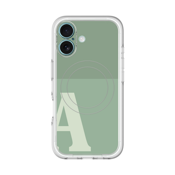スリムプロテクションプレミアムケース with MagSafe［ オリジナル - initial two tone - A green ］