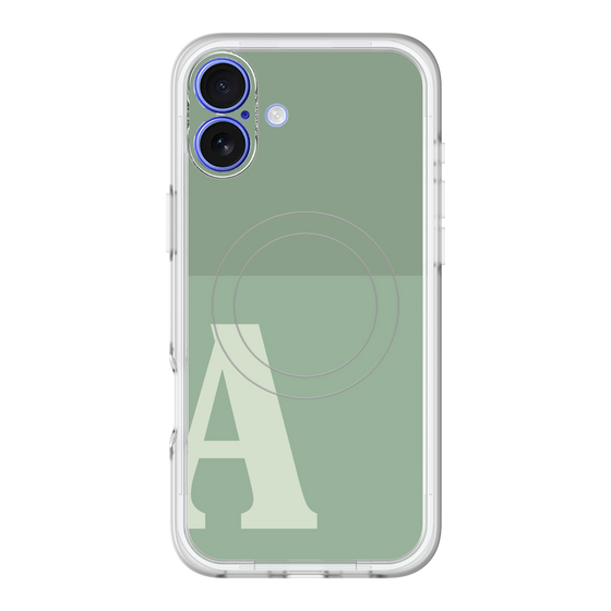 スリムプロテクションプレミアムケース with MagSafe［ オリジナル - initial two tone - A green ］