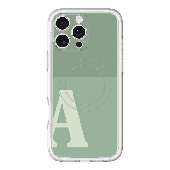 スリムプロテクションプレミアムケース with MagSafe［ オリジナル - initial two tone - A green ］