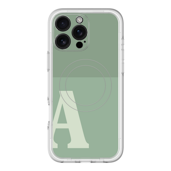 スリムプロテクションプレミアムケース with MagSafe［ オリジナル - initial two tone - A green ］
