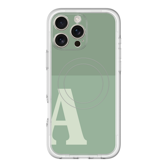 スリムプロテクションプレミアムケース with MagSafe［ オリジナル - initial two tone - A green ］