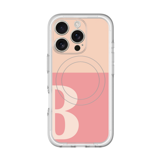 スリムプロテクションプレミアムケース with MagSafe［ オリジナル - initial two tone - B pink ］