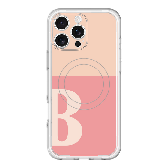 スリムプロテクションプレミアムケース with MagSafe［ オリジナル - initial two tone - B pink ］