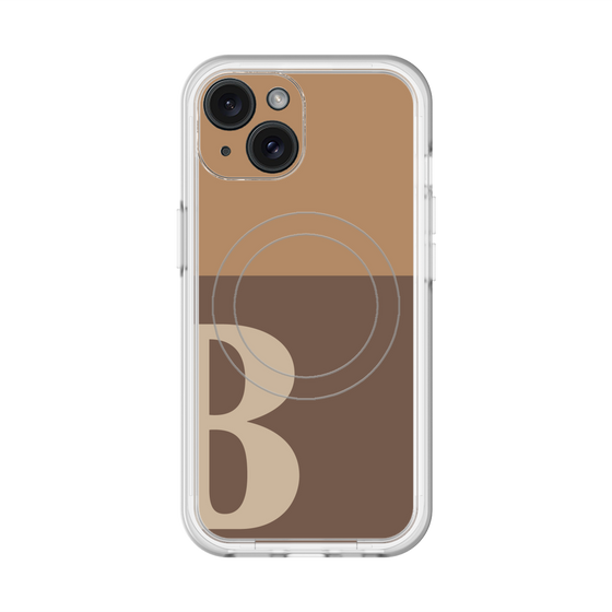 スリムプロテクションプレミアムケース with MagSafe［ オリジナル - initial two tone - B brown ］