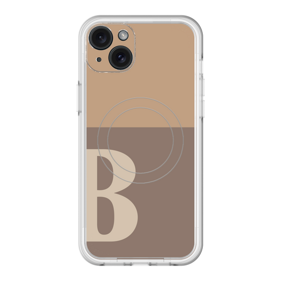 スリムプロテクションプレミアムケース with MagSafe［ オリジナル - initial two tone - B brown ］