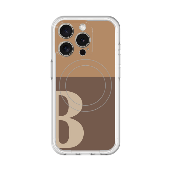 スリムプロテクションプレミアムケース with MagSafe［ オリジナル - initial two tone - B brown ］
