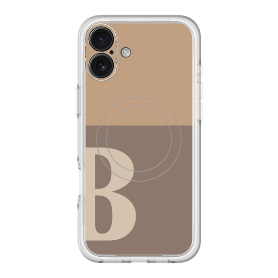 スリムプロテクションプレミアムケース with MagSafe［ オリジナル - initial two tone - B brown ］