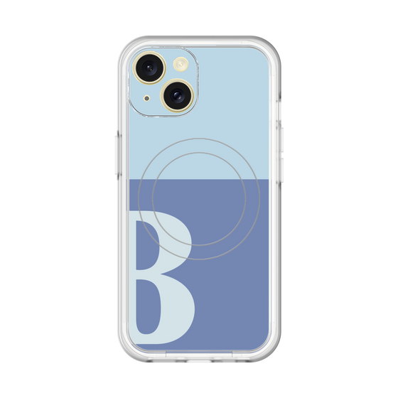 スリムプロテクションプレミアムケース with MagSafe［ オリジナル - initial two tone - B blue ］