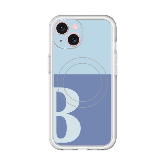 スリムプロテクションプレミアムケース with MagSafe［ オリジナル - initial two tone - B blue ］