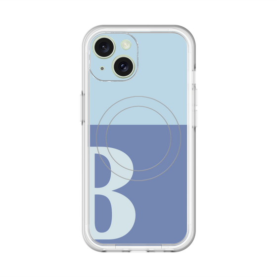 スリムプロテクションプレミアムケース with MagSafe［ オリジナル - initial two tone - B blue ］