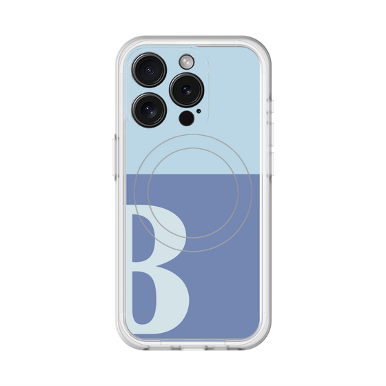 スリムプロテクションプレミアムケース with MagSafe［ オリジナル - initial two tone - B blue ］