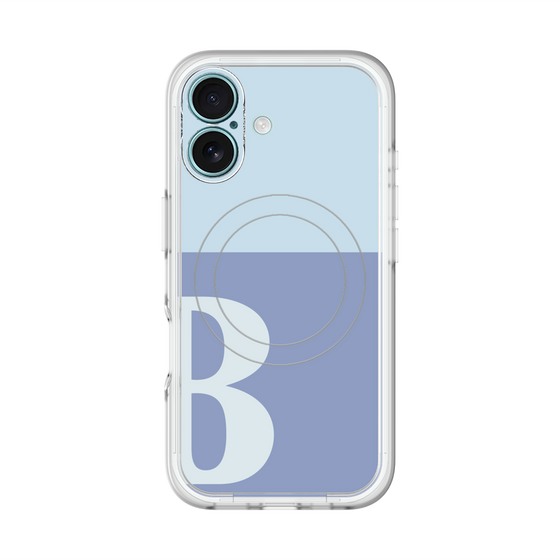 スリムプロテクションプレミアムケース with MagSafe［ オリジナル - initial two tone - B blue ］