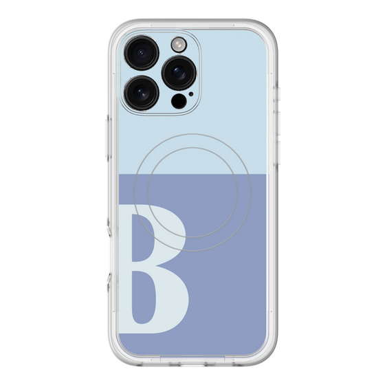 スリムプロテクションプレミアムケース with MagSafe［ オリジナル - initial two tone - B blue ］