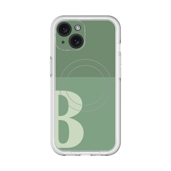 スリムプロテクションプレミアムケース with MagSafe［ オリジナル - initial two tone - B green ］