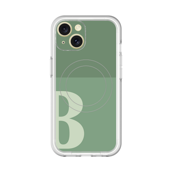 スリムプロテクションプレミアムケース with MagSafe［ オリジナル - initial two tone - B green ］