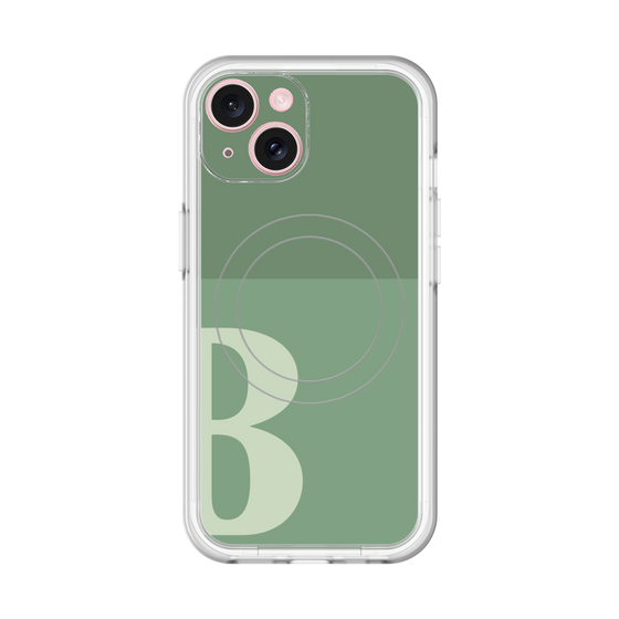 スリムプロテクションプレミアムケース with MagSafe［ オリジナル - initial two tone - B green ］