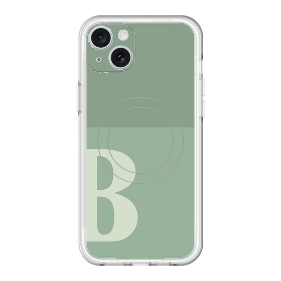 スリムプロテクションプレミアムケース with MagSafe［ オリジナル - initial two tone - B green ］