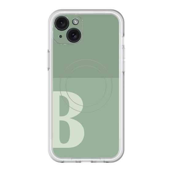 スリムプロテクションプレミアムケース with MagSafe［ オリジナル - initial two tone - B green ］