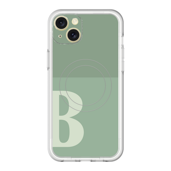 スリムプロテクションプレミアムケース with MagSafe［ オリジナル - initial two tone - B green ］