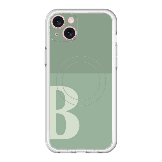スリムプロテクションプレミアムケース with MagSafe［ オリジナル - initial two tone - B green ］